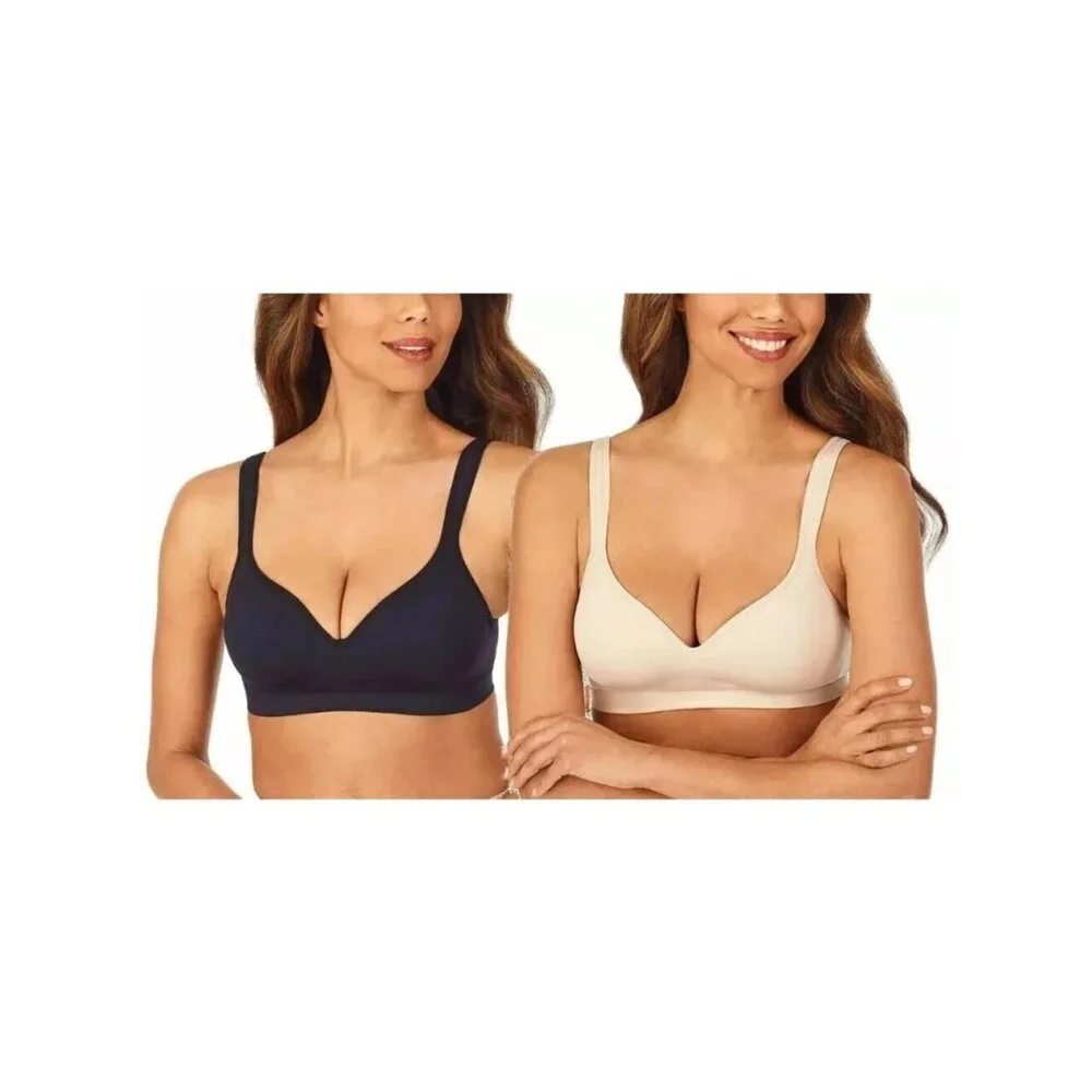 NWT Carole Hochman Women's S Black & Nude Seamless Comfort Bra